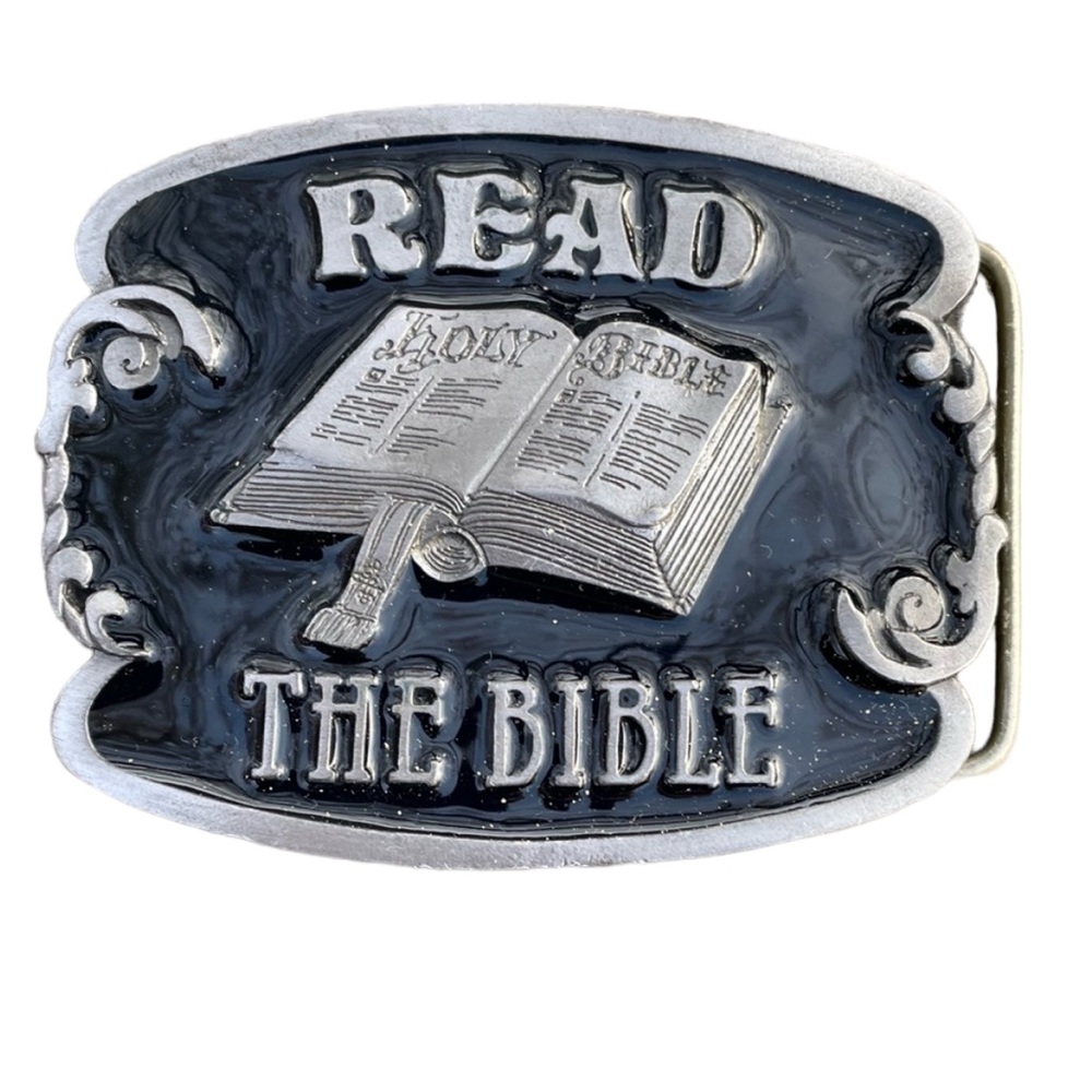 Buckles of America Masterpiece Collection Read The Bible Enamel Background